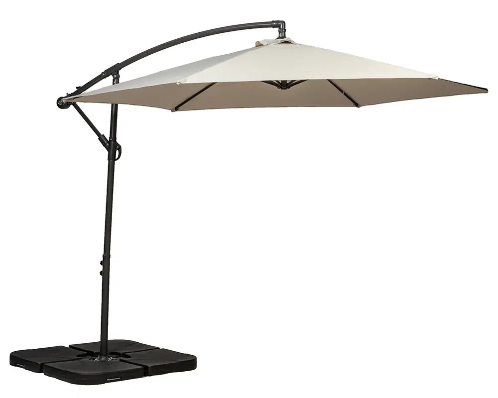 Royalcraft Ivory 3m Cantilever Powder Coated Parasol with Cross Stand